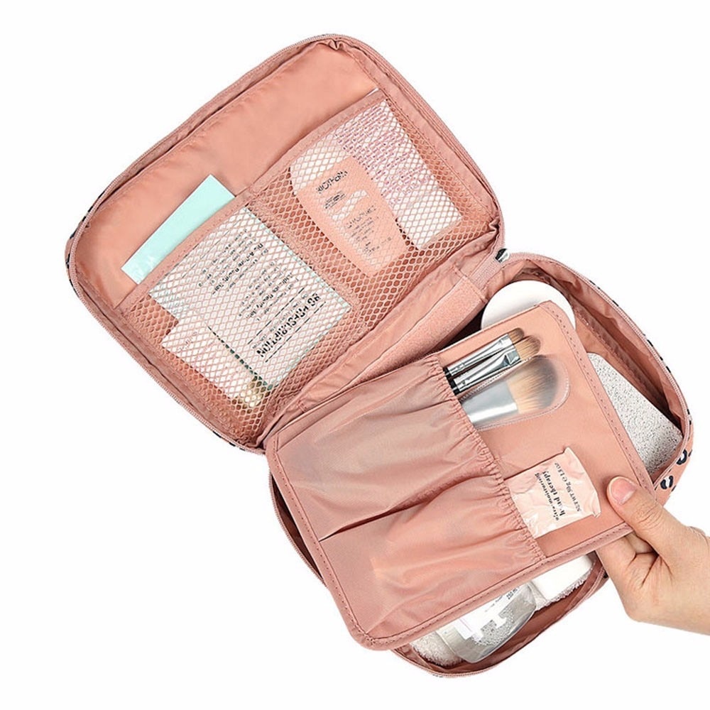 Large Multi Section Zippered Cosmetic Travel Bag - Picture 3 of 10